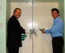 Cllr David Brown and Rev Geoff Boland cut the ribbon to open The Bridge Youth Centre